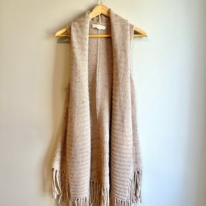 Lovestitch Cable Knit Fringe Women’s Duster and Cardigan